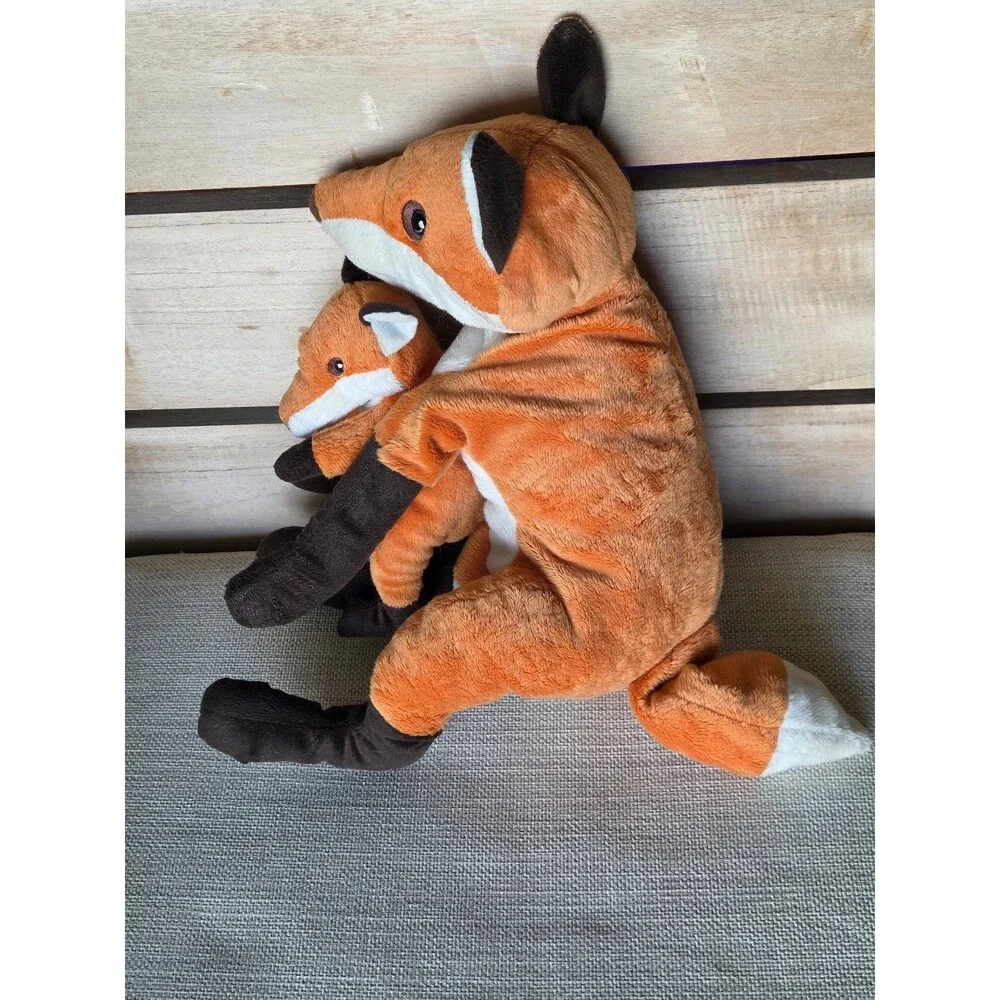 Woodland Mother & Baby Fox Plush Duo - Soft Stuffed Animal Toy, Cottagecore Nurs